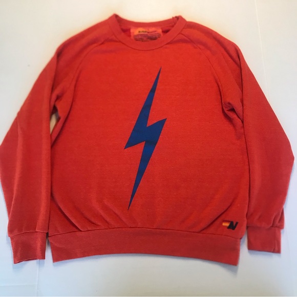 Aviator Nation Tops - Aviator Nation Bolt crew sweatshirt in Orange//Blue Size Large